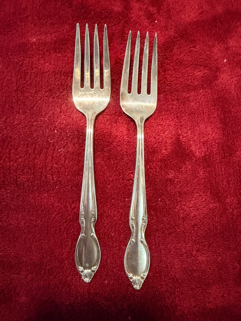 Ornate Silver Dinner Forks - Pair (Silver)